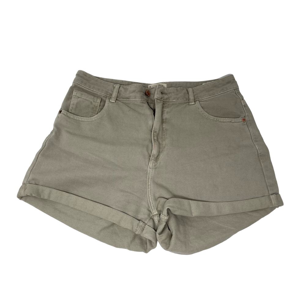 Tally Weijl Denim Co FLAWED Size EU 42/ US 14 Tan Jean Shorts High-Rise Womens‎